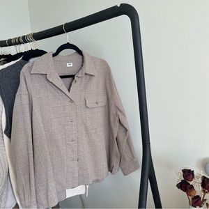 UNIQLO Beige Flannel Button Up